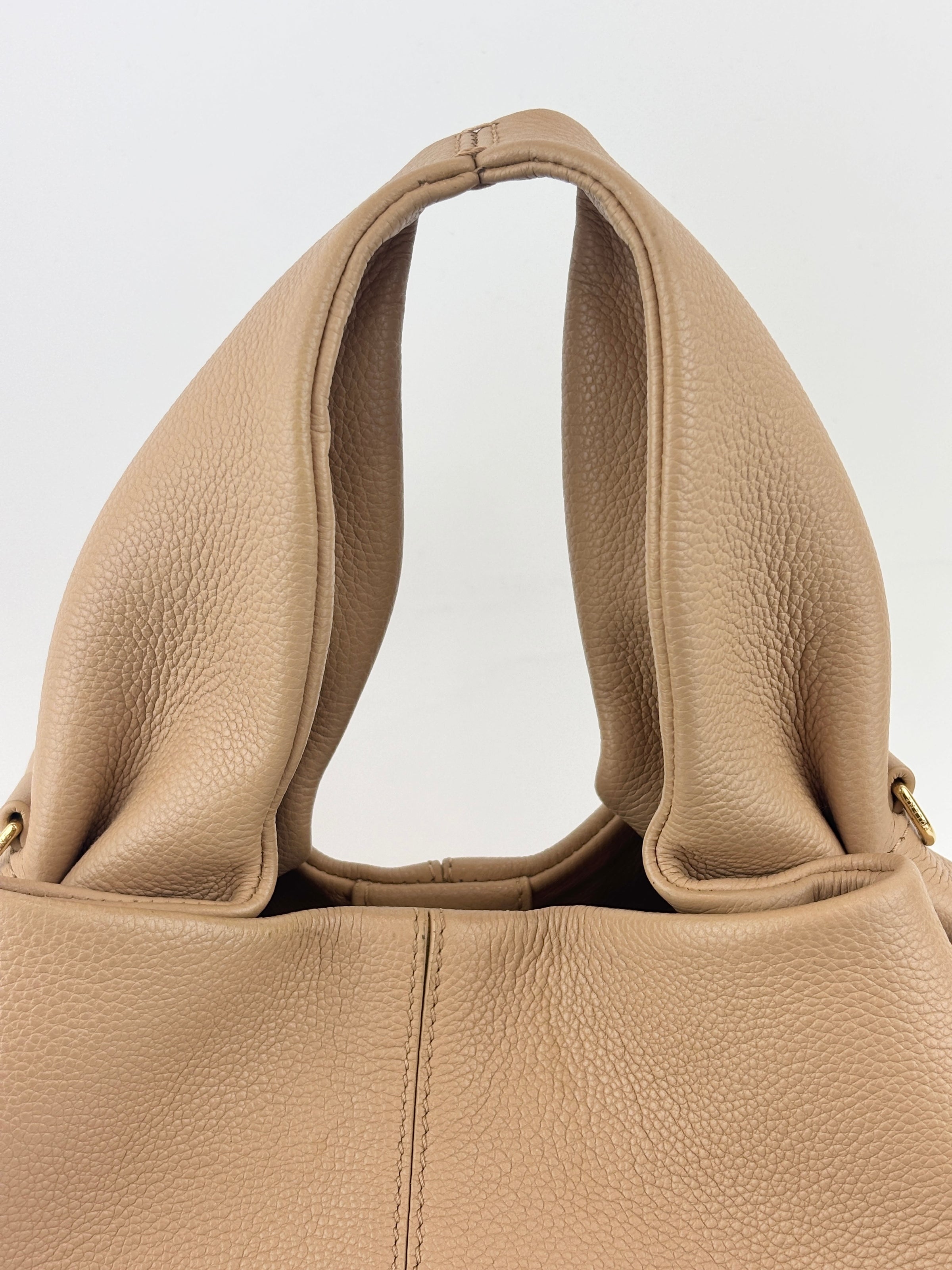 Textured Calfskin Numero Neuf in Taupe