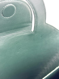 Calfskin Crocodile Embossed Doll Top Handle Bag Green - Glampot