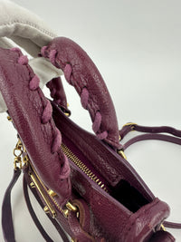 Metallic Edge Nano City Purple Goatskin Leather GHW