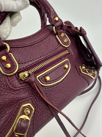 Metallic Edge Nano City Purple Goatskin Leather GHW