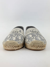 Oblique Embroidered Granville 15mm Espadrilles Grey Stone Size 36.5