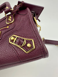 Metallic Edge Nano City Purple Goatskin Leather GHW