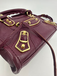 Metallic Edge Nano City Purple Goatskin Leather GHW