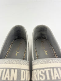 Oblique Embroidered Granville 15mm Espadrilles Grey Stone Size 36.5