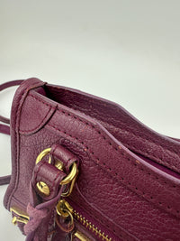 Metallic Edge Nano City Purple Goatskin Leather GHW