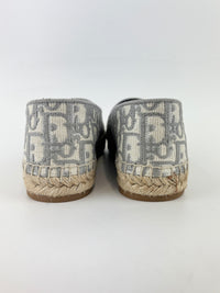 Oblique Embroidered Granville 15mm Espadrilles Grey Stone Size 36.5