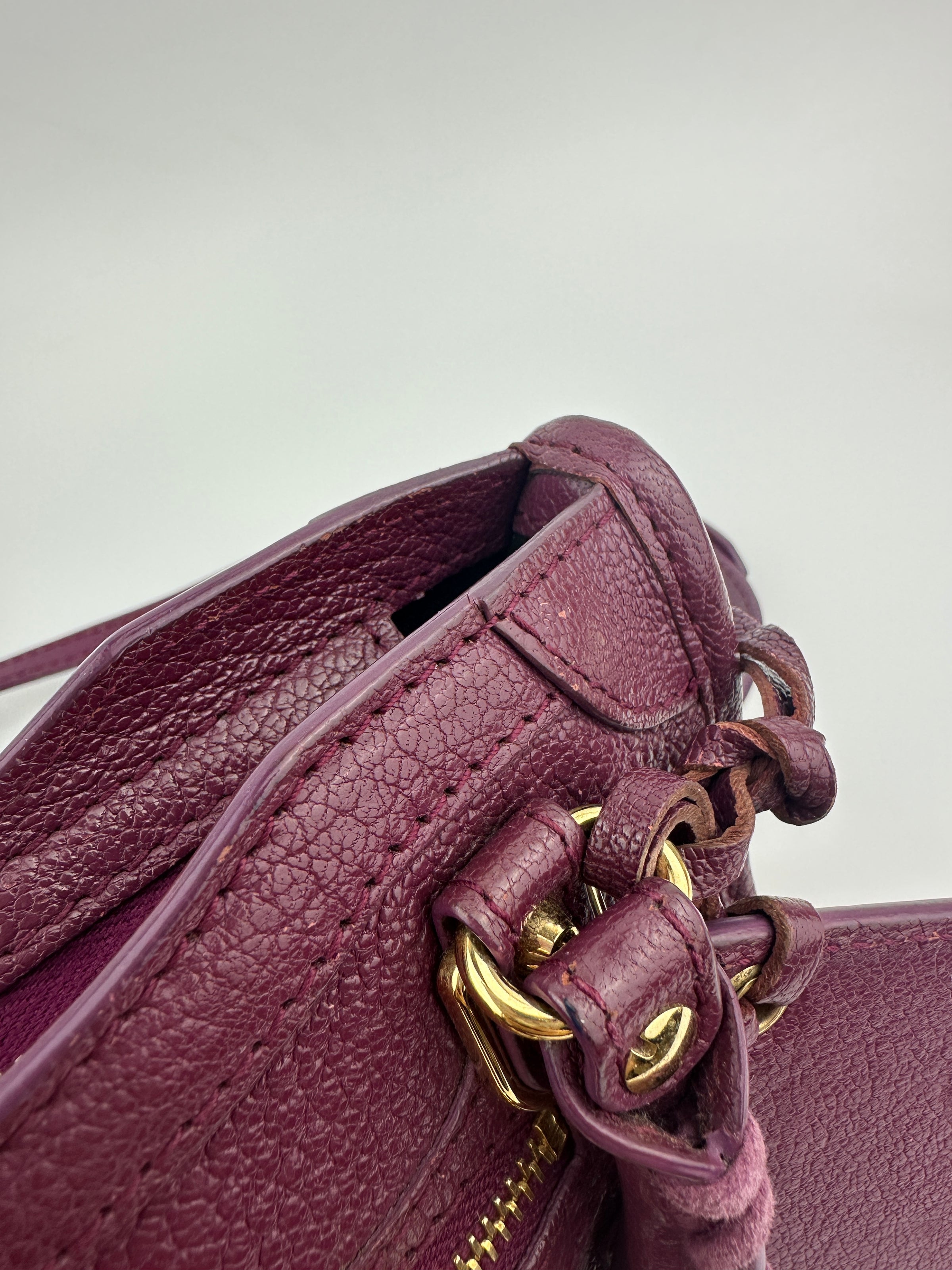 Metallic Edge Nano City Purple Goatskin Leather GHW