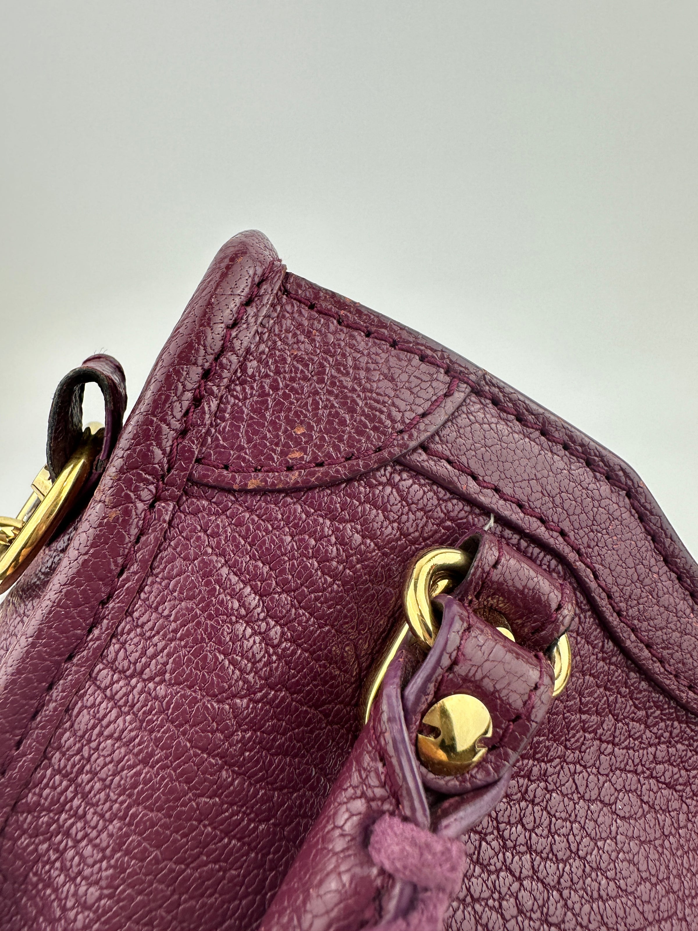 Metallic Edge Nano City Purple Goatskin Leather GHW