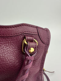 Metallic Edge Nano City Purple Goatskin Leather GHW