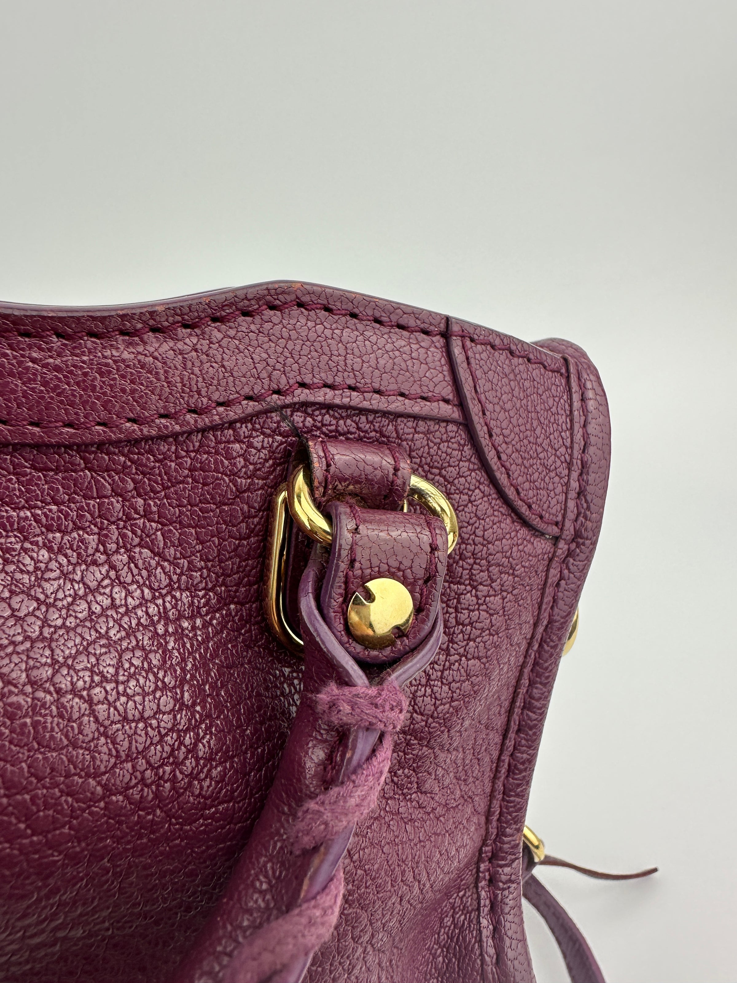 Metallic Edge Nano City Purple Goatskin Leather GHW