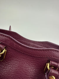 Metallic Edge Nano City Purple Goatskin Leather GHW