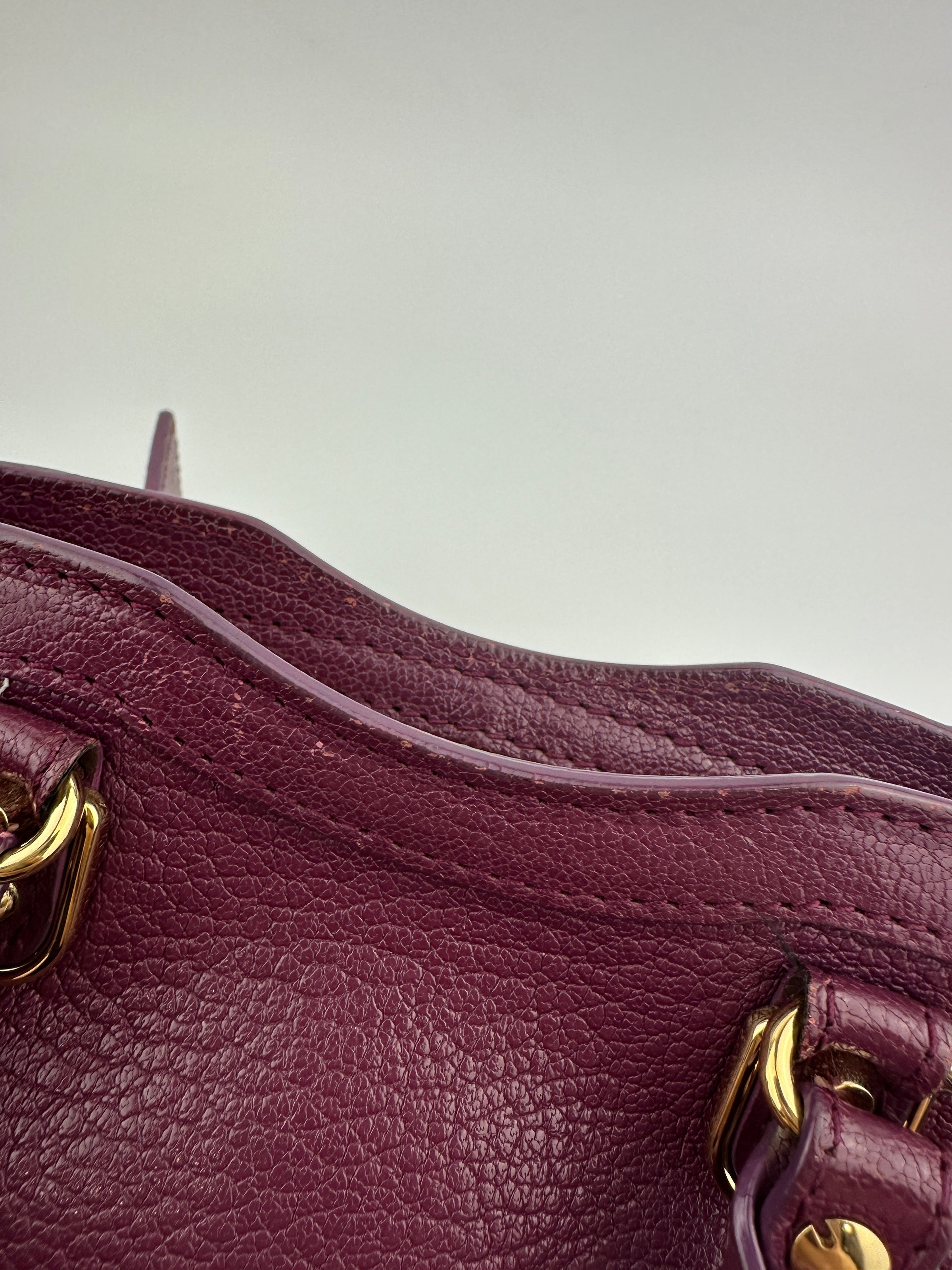 Metallic Edge Nano City Purple Goatskin Leather GHW