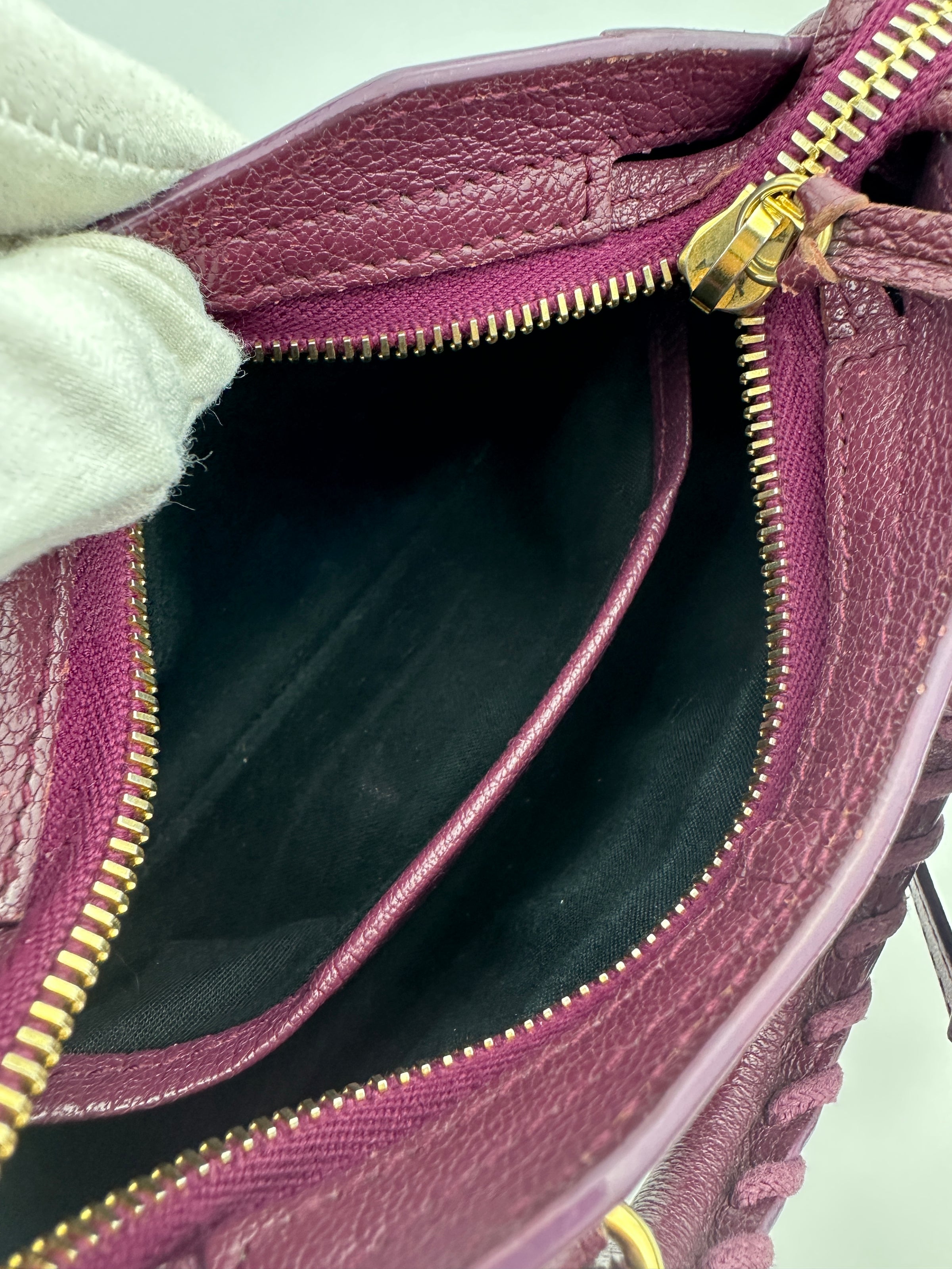 Metallic Edge Nano City Purple Goatskin Leather GHW