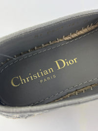 Oblique Embroidered Granville 15mm Espadrilles Grey Stone Size 36.5