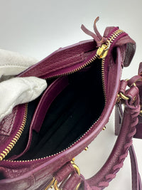 Metallic Edge Nano City Purple Goatskin Leather GHW