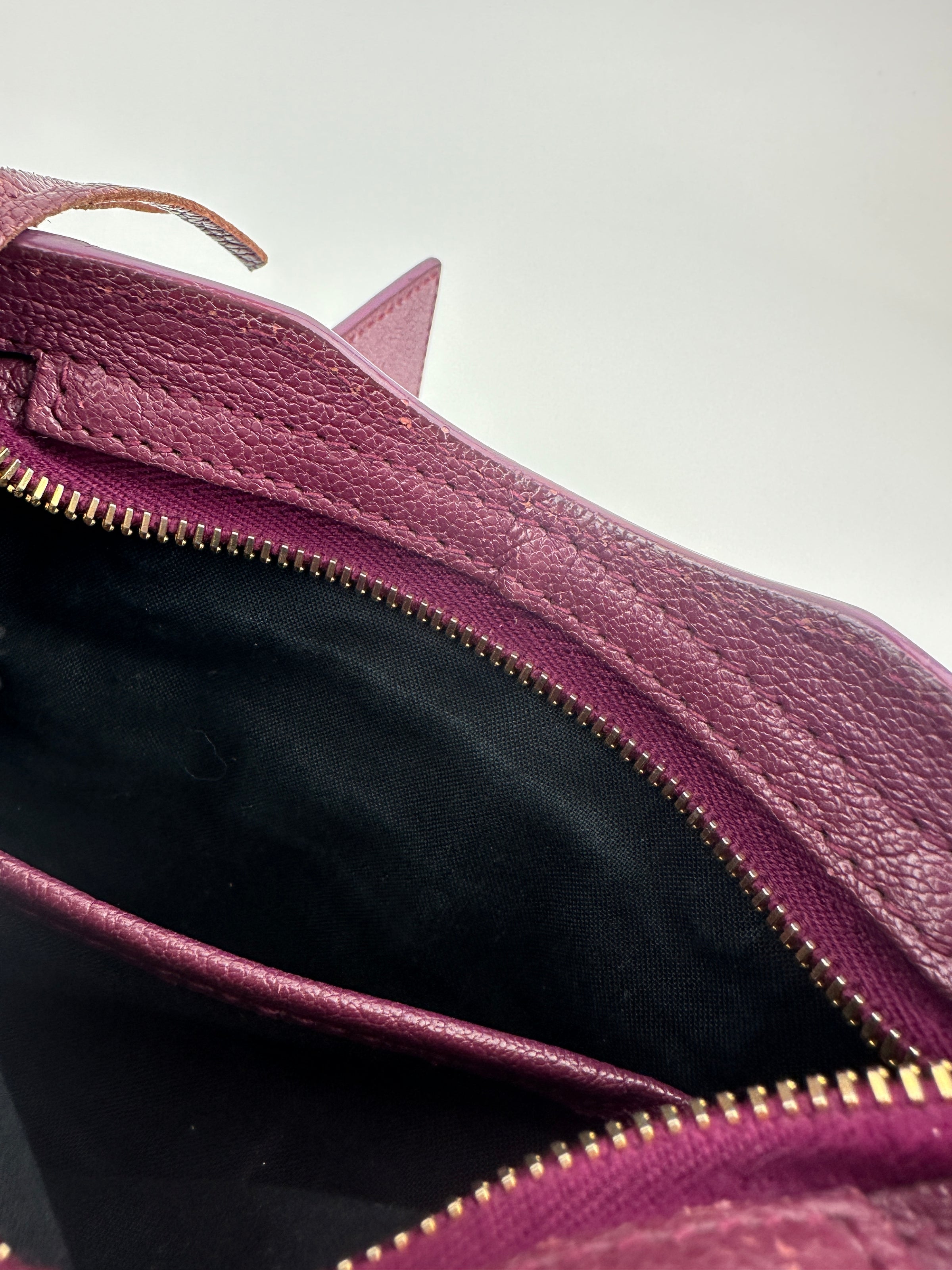 Metallic Edge Nano City Purple Goatskin Leather GHW