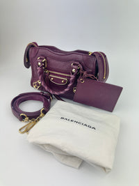 Metallic Edge Nano City Purple Goatskin Leather GHW