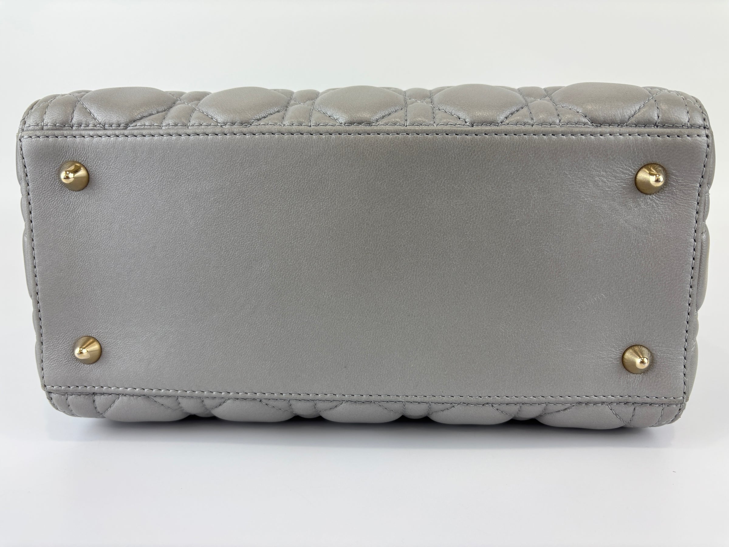 Lady Dior Medium Metallic Silver Lambskin GHW