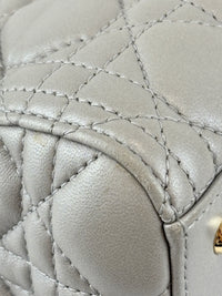Lady Dior Medium Metallic Silver Lambskin GHW