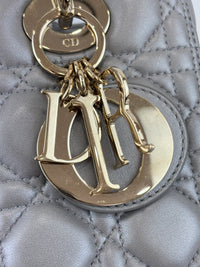 Lady Dior Medium Metallic Silver Lambskin GHW