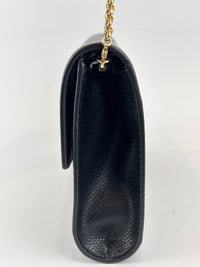 Gancini Clip Clutch with Chain Black Pebble Calf GHW
