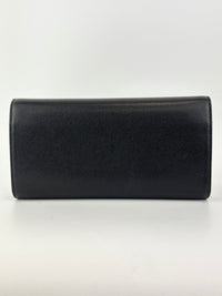 Gancini Clip Clutch with Chain Black Pebble Calf GHW