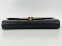 Gancini Clip Clutch with Chain Black Pebble Calf GHW