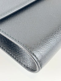 Gancini Clip Clutch with Chain Black Pebble Calf GHW