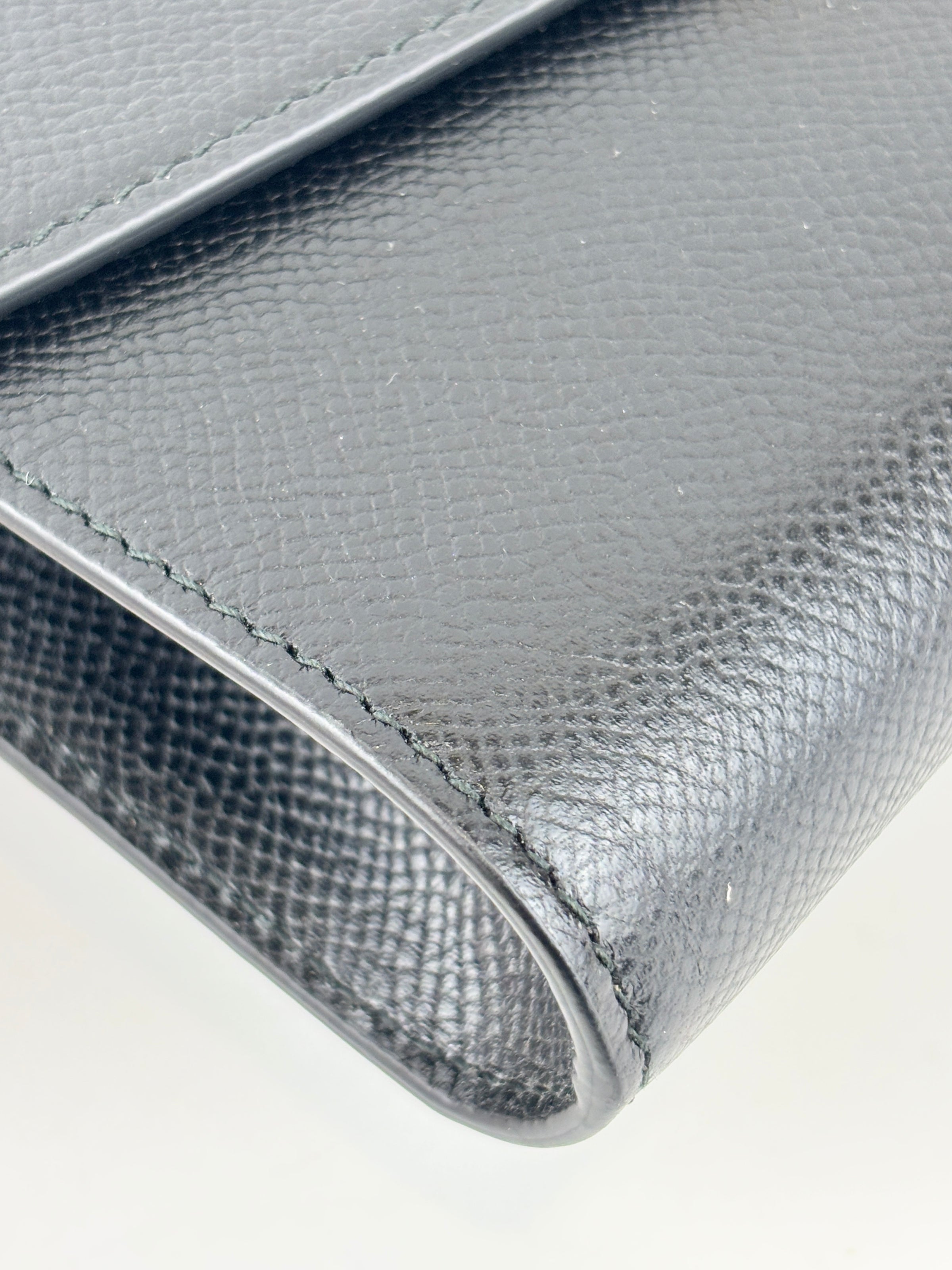 Gancini Clip Clutch with Chain Black Pebble Calf GHW