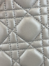 Lady Dior Medium Metallic Silver Lambskin GHW