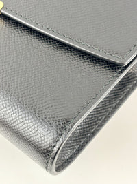 Gancini Clip Clutch with Chain Black Pebble Calf GHW