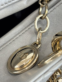 Lady Dior Medium Metallic Silver Lambskin GHW