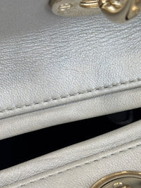 Lady Dior Medium Metallic Silver Lambskin GHW