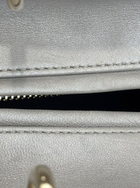 Lady Dior Medium Metallic Silver Lambskin GHW