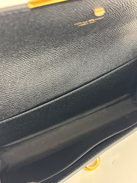 Gancini Clip Clutch with Chain Black Pebble Calf GHW
