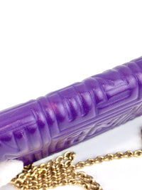 8MO219 紫色纳帕革标志压花长款链条钱包
