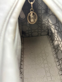 Lady Dior Medium Metallic Silver Lambskin GHW