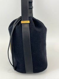 Rive Gauche Bucket Bag Black Wool / Gold YSL Emblem