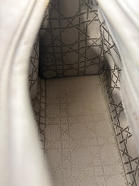 Lady Dior Medium Metallic Silver Lambskin GHW