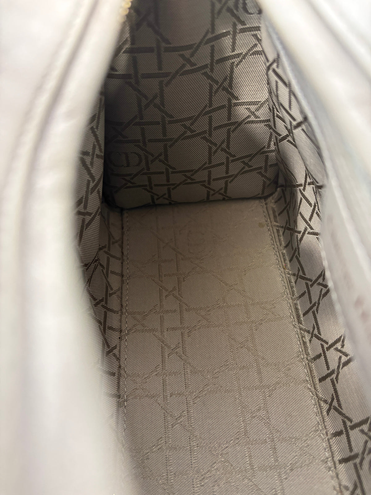 Lady Dior Medium Metallic Silver Lambskin GHW