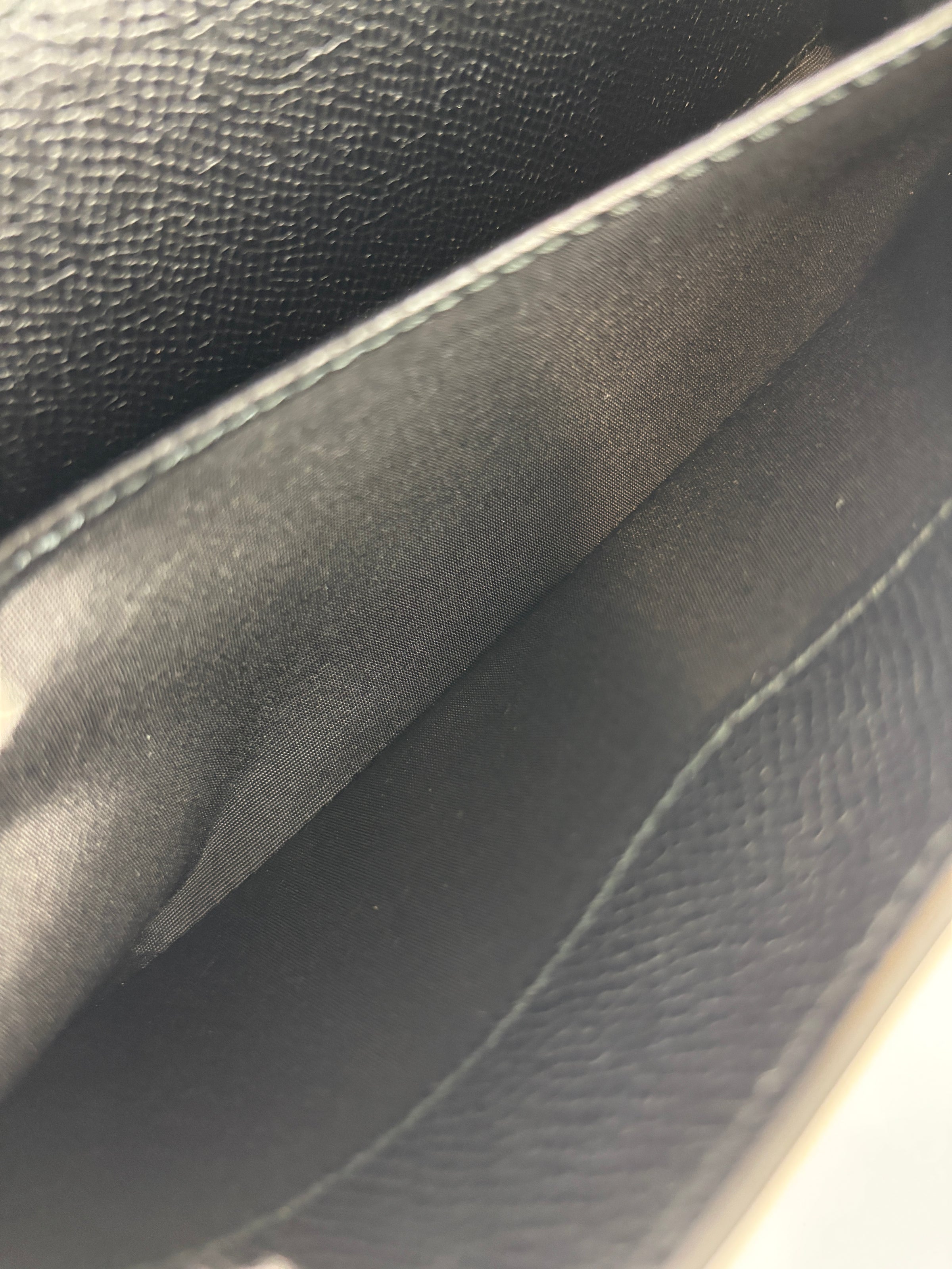 Gancini Clip Clutch with Chain Black Pebble Calf GHW
