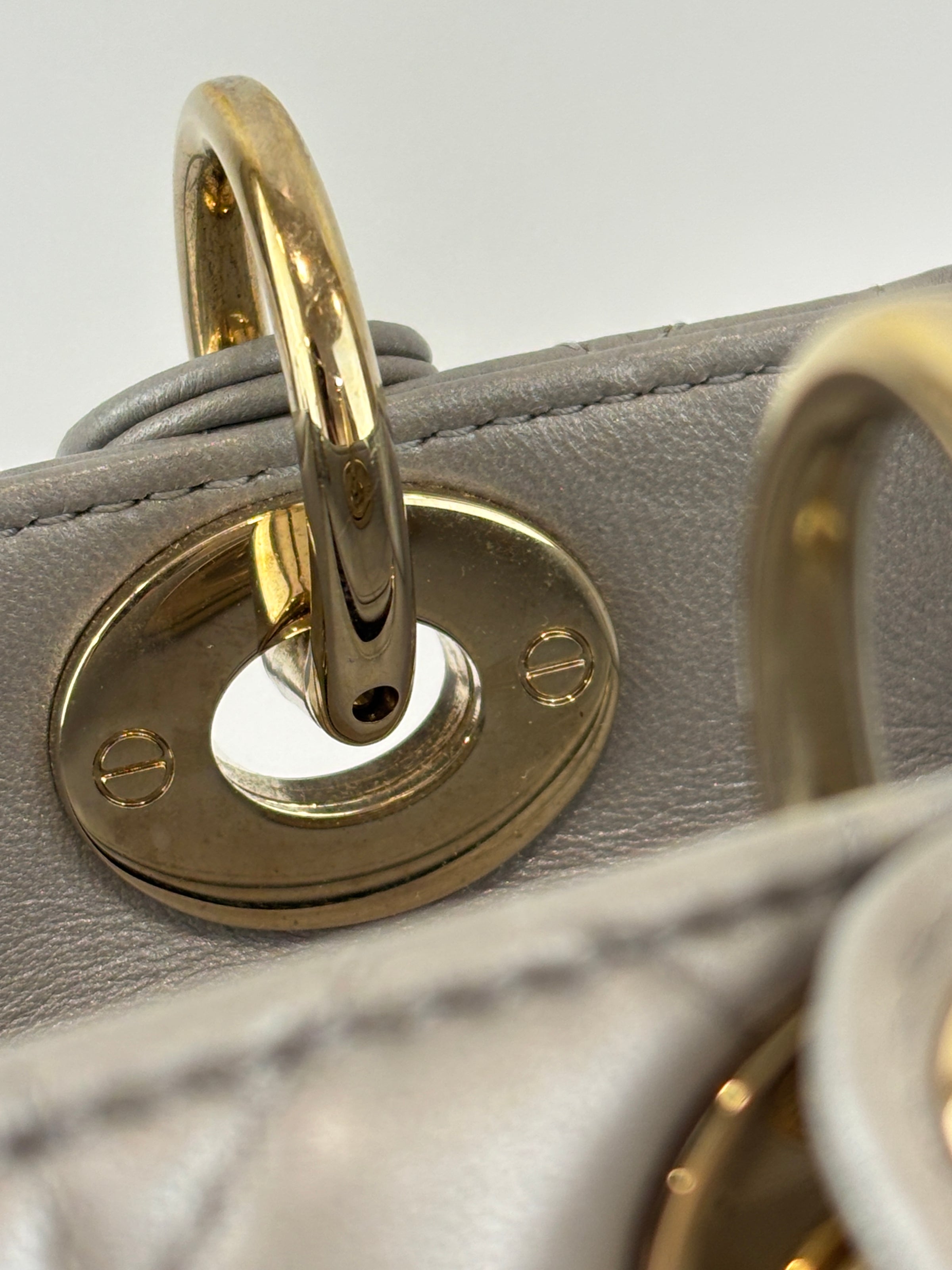 Lady Dior Medium Metallic Silver Lambskin GHW