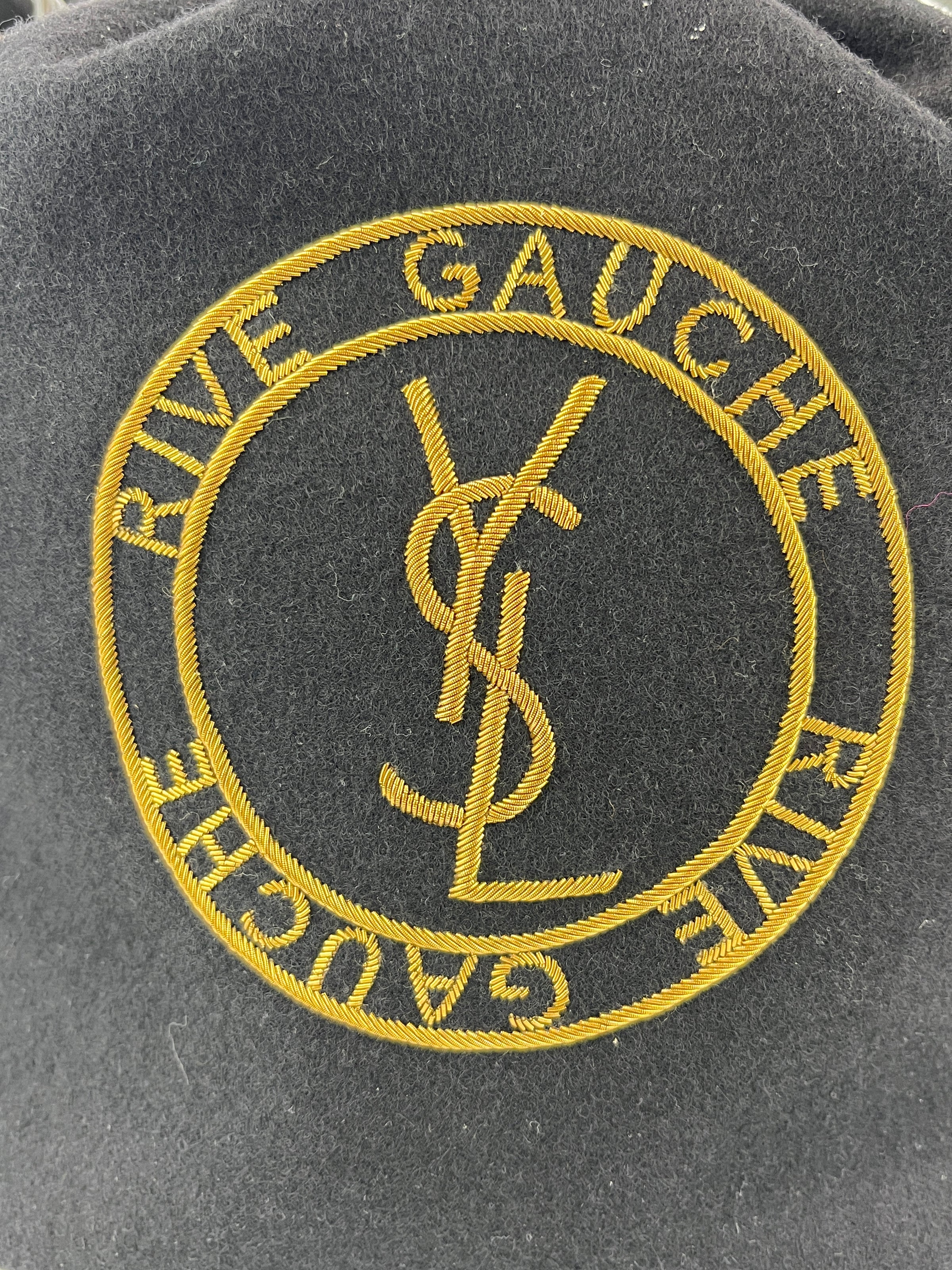 Rive Gauche Bucket Bag Black Wool / Gold YSL Emblem