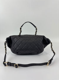 All About Waist Belt Bag in Black Iridescent Quilted Calfskin