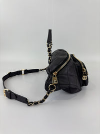 All About Waist Belt Bag in Black Iridescent Quilted Calfskin