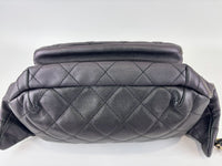 All About Waist Belt Bag in Black Iridescent Quilted Calfskin