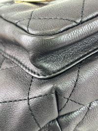 All About Waist Belt Bag in Black Iridescent Quilted Calfskin