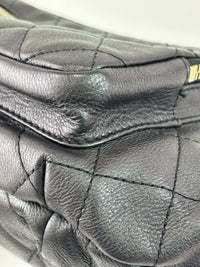All About Waist Belt Bag in Black Iridescent Quilted Calfskin