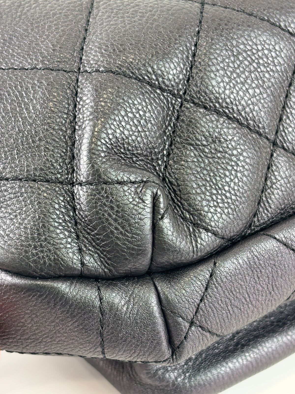 All About Waist Belt Bag in Black Iridescent Quilted Calfskin