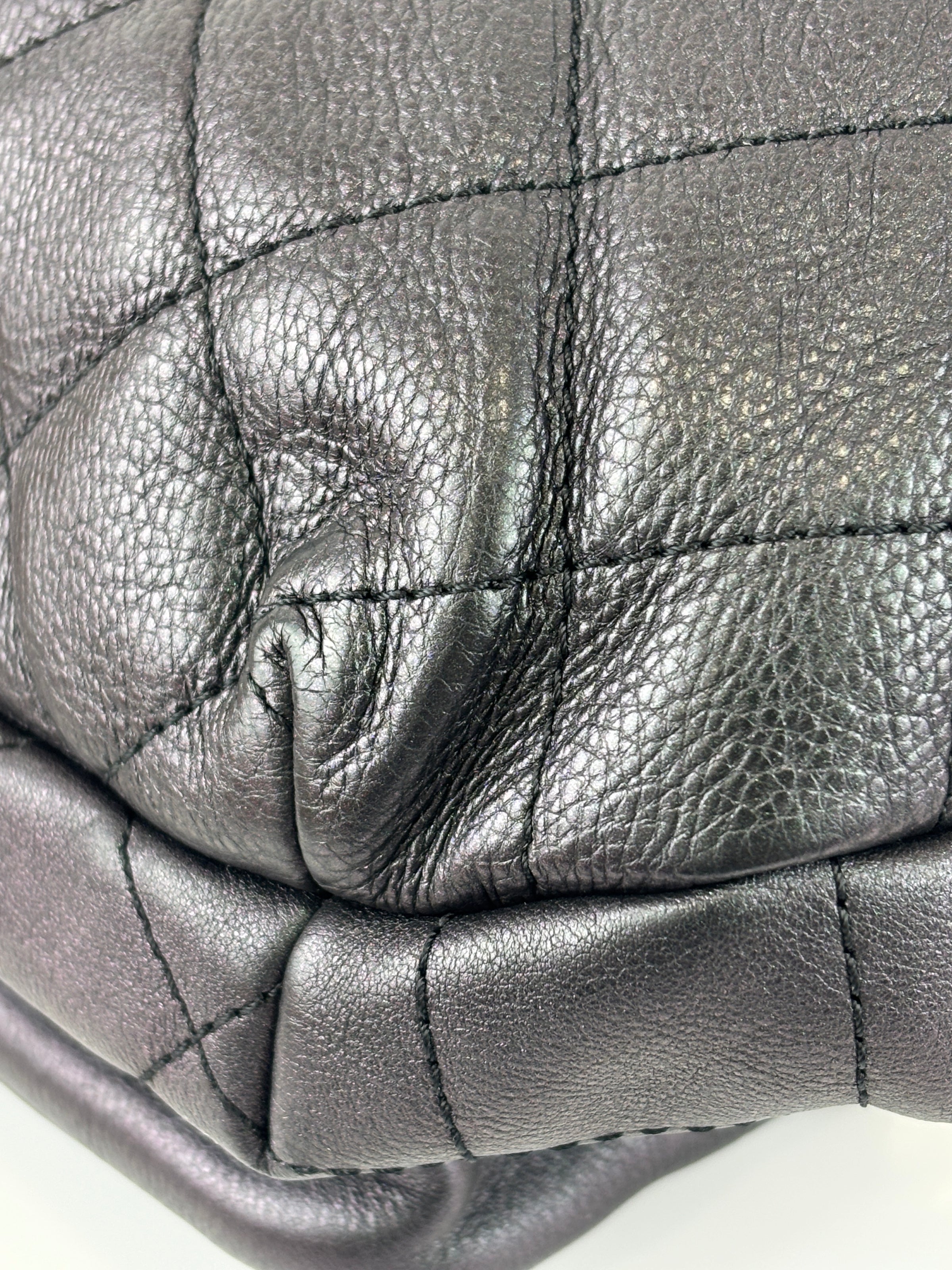 All About Waist Belt Bag in Black Iridescent Quilted Calfskin